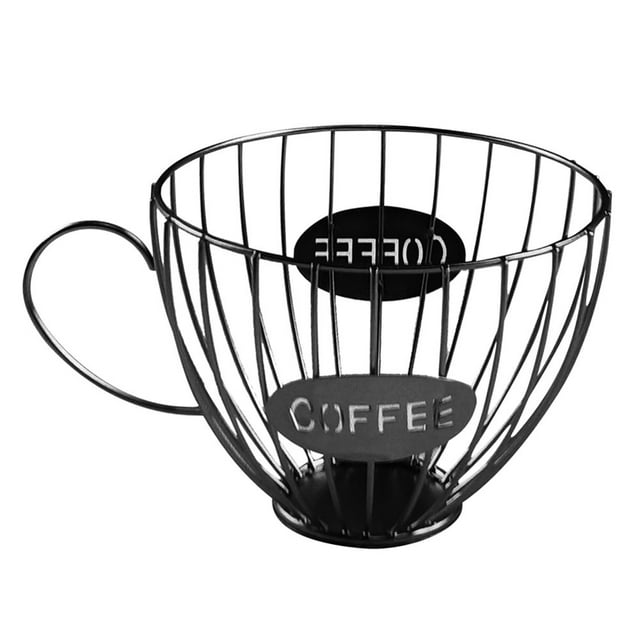 Coffee Mug Basket Fruit Tray Coffee Capsule Storage Rack (Gold)