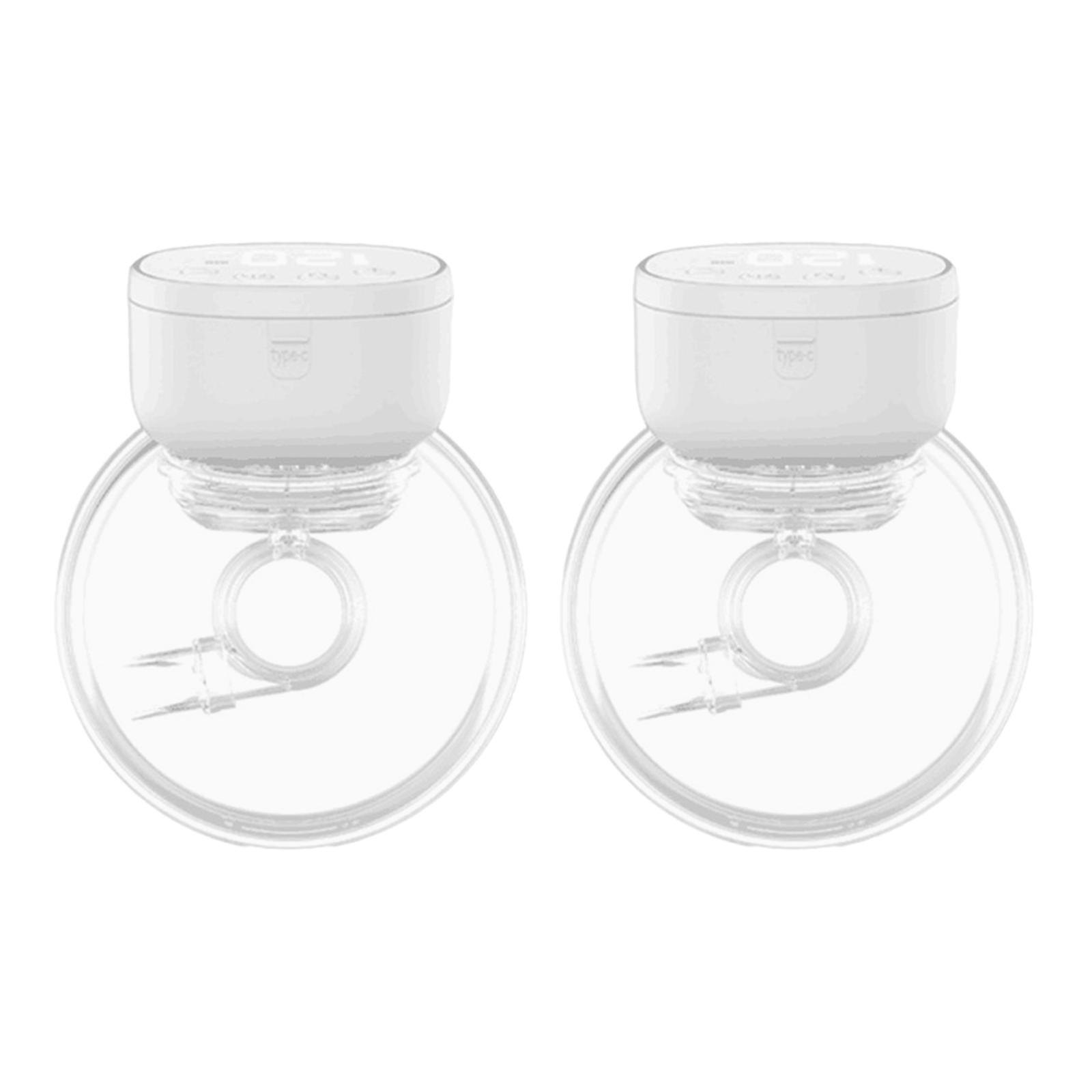 LeeQinersw Portable Milk Pump, Breastfeeding Pump, Strong Suction, Smart Display, Automatic White 2pcs