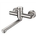 thumbnail image 1 of Wall-Mounted Kitchen Faucet - Stainless Steel Kitchen Wall-Mounted Faucet - Wall-Mounted Faucet with Swivel Spout - Ceramic Cartridge - Water-Saving - Silver, 1 of 6