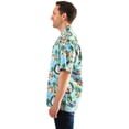 thumbnail image 2 of Made in Hawaii Men's Hawaiian Shirt Aloha Shirt in Santa in Hawaii Christmas In Hawaii in Blue XL, 2 of 3