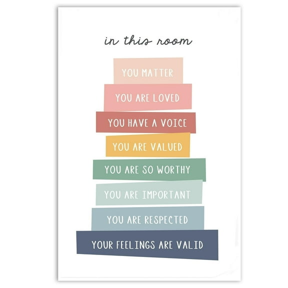 In This Room You Matter You Are Loved Poster, Classroom Wall Art, Homeschool poster, Rainbow Classroom decor,Nursery decor classroom, homeschool place, children's bedroom, office or playroom