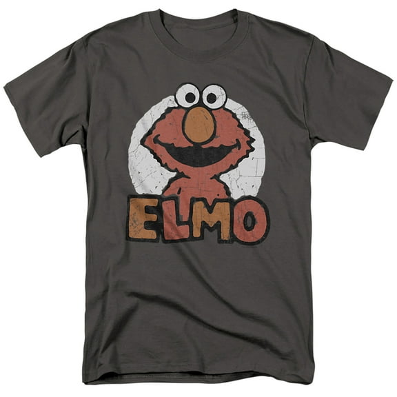 Sesame Street - Elmo Name - Adult Unisex Short Sleeve T-Shirt - Gray