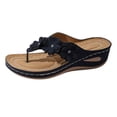 thumbnail image 1 of DXOUPM Sandales pour Femmes à Plateforme Compensée Sandales de Plage Sandales à Fleurs Strass Chaussures d'Été, 1 of 3