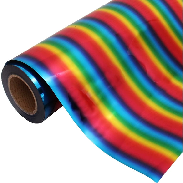Threadart Rainbow Metallic Foil 20 Wide Heat Transfer Vinyl Film HTV | By  the Yard | Compatible with Cricut, Silhouette, Cameo, etc | Available in
