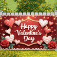 thumbnail image 5 of Red Roses Valentine's Day Banner Heart Shapes Love Display Romantic  Gift Boxes Romantic Backdrop for Valentine's Party Romantic Date Indoor Decoration, 5 of 8