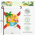 thumbnail image 3 of Florida Garden Flag Outdoor with Flamingos Palm Tree Orange Blossom Sunset Tropical Beach Scene House Banner Welcome Summer Spring Yard Porch Patio Seasonal Decoration Miami Vibes 12x18 Inch, 3 of 8
