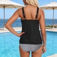 thumbnail image 5 of Womens High Neck Tankini Top Blouson Bathing Suit Top Relaxed Fit Swim Top Swimsuit No Bottom Black M, 5 of 6