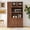 Brown, variant on Mintazer 70" Tall Kitchen Pantry Cabinet with Pull-Out storage shelf, Freestanding Storage Cabinet with 4 Doors for Kitchen Pantry Dining Room, White