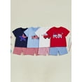 thumbnail image 3 of BemeyourBBs Baby Boys Patriotic Outfits Embroidery T-Shirt and Plaid/Stripe Shorts, 3 of 9
