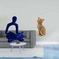 thumbnail image 2 of Estatua de gato pensador abstracto, escultura creativa de resina para escritorio, adorno decorativo moderno único, ideal para regalar y decorar el, 2 of 8
