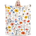 thumbnail image 1 of Wildflowers Blanket Floral Throw Blanket for Women Girls Super Soft Cozy Fleece Flower Throw Blanket Plush Botanical Plant Bedding Decor Blanket Gifts, 1 of 1