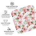 thumbnail image 3 of Rateoe Lilies Flowers Drawing Drink Coasters Set of 4 Leather Coasters Spill Protection for Table Desk,Durable and Non Slip Leather Coaster ,4 Inches Drink Mats-Square, 3 of 6