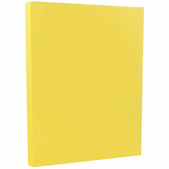 JAM Paper Vellum Bristol, 8 1/2 x 11, Yellow, 67lb, 2 packs of 50