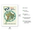 thumbnail image 2 of Fly Round South America System - Vintage Airline Travel Poster by Constantin Alajálov c.1950s - Fine Art Matte Paper Print (Unframed) 18x24in, 2 of 4