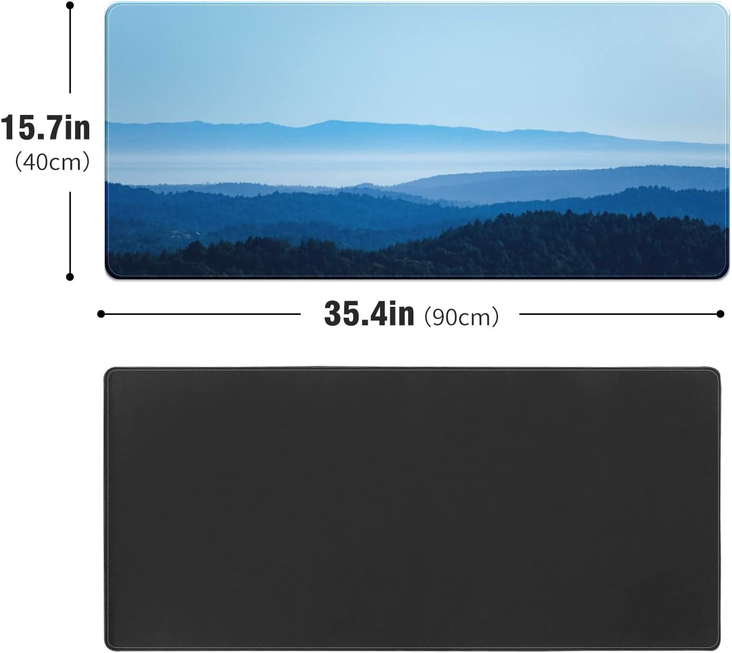 Green Trees Mountain Desk Mat, Desk Accessory, Cute Workspace, Trendy Workspace, Trendy, 35.4x15.7in Large Gaming Mouse Pad, Cute Desk Topper, Pretty Desk Pad