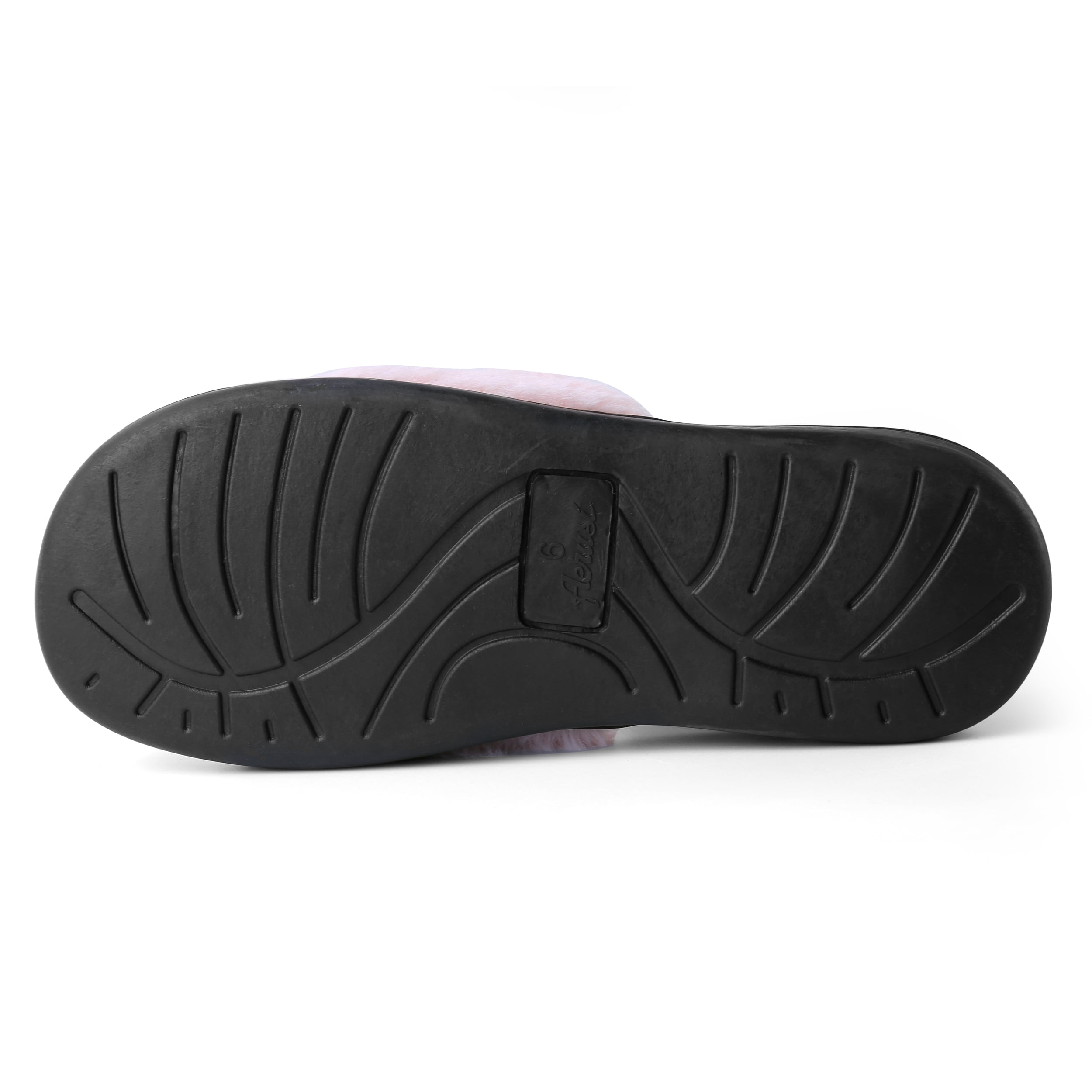 Women's Light And Fluffy Soft Plush Sandal Slippers with No-Slip Rubber Sole For Indoor, Outdoor, Spa Use (Pink)