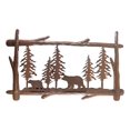 thumbnail image 2 of 23"L Rustic Forest Black Bear And Cub By Pine Trees Metal Wall Art Sign Plaque, 2 of 5