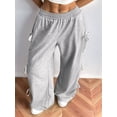 thumbnail image 5 of Women'S Baggy Sweatpants Elastic Waist Casual Wide Leg Pants with Pocket Y2K Going Out Travel Pants Light Gray XS, 5 of 9