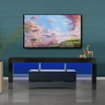 thumbnail image 1 of Black TV Stand for 55 Inch TV, TV Console Table with Drawers, Media Console for TV, Home Furniture High Glossy TV Cabinet W/ 16 LED Light, Entertainment Center for Living Room, 51"×14"×18", Z1149, 1 of 13