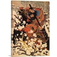 thumbnail image 1 of ARTCANVAS Kyusenpo Sacucho Charging Through the Snow on a Black Stallion Canvas Art Print by Utagawa Kuniyoshi - Size: 18" x 12" (0.75" Deep), 1 of 9