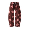 thumbnail image 4 of Uvwlwu Women Star Print Wide Leg Sweatpants Elastic Drawstring Waist Loose Casual Pants With Side Pockets For Daily Lounge Relaxed Everyday Outfits,XL, 4 of 5