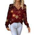 thumbnail image 2 of Chandails d'Automne Grande Taille pour Femmes Chandails de Noël pour Femmes 2025 Col Rond Vacances d'Hiver Mignons Pulls Vin m, 2 of 7
