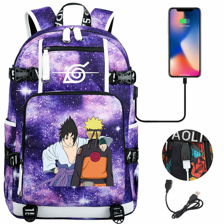 Bzdaisy Naruto Backpack with USB Charging, 15'' Laptop Compartment &  Multi-Pocket Design Unisex for kids Teen 