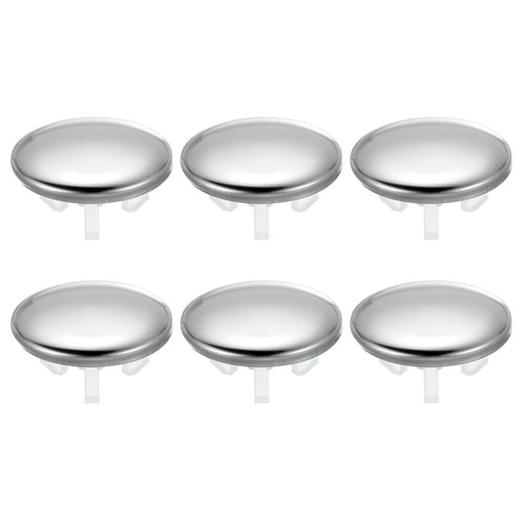 Uxcell Sink Overflow Ring, Stainless Steel Bathroom Single Layer Sink Overflow Cover Basin Brass Drain Single Layer Cover Silver 6 Pcs