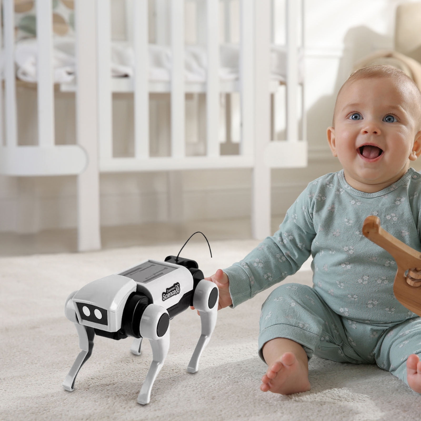 YUNAFFT Electric Remote Control Robot Dog RC Mechanical Animal Vehicle Electronic Pets, DIY Installation, Dog Cat 2 Heads, Birthday Gifts