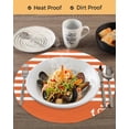 thumbnail image 3 of 15 Inch Round Placemats Set of 6, Orange Anchor Non Slip Heat Insulation PP Table Mats, Modern Nautical White Geometric Stripes Washable Place Mats for Kitchen Dining Party Table Decor, 3 of 7