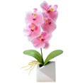 thumbnail image 1 of Artificial Orchid Flower Potted Silk Fake Phalaenopsis Flower Home Wedding Decor, 1 of 10