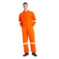 thumbnail image 5 of Sxiwei Men's One Piece Cotton Work Jumpsuit Reflective Straps Full Body Coveralls Mechanics Workwear Orange XL, 5 of 7