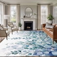 thumbnail image 2 of Farmhouse Large Area Rugs 8x10 ft Watercolor Blue Eucalyptus Leaves Rustic Botanical Washable Rug Non Slip Indoor Carpet Absorbent Floor Mat for Living Room Bedroom Dining Room, 2 of 9