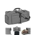thumbnail image 2 of Gustave 85L Travel Duffle Bag Large Gym Bag with Shoe Compartment, Foldable Heavy Duty Weekender Overnight Bag Carry on for Men Women "Gray", 2 of 10