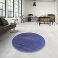 thumbnail image 3 of Ahgly Company Indoor Round Patterned DarkSlate Blue Purple Area Rugs, 6' Round, 3 of 6