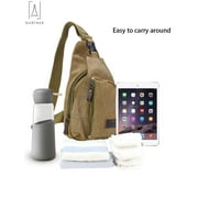 Gustave Canvas Sling Bag for Men & Women Anti-Theft Chest Shoulder Bag Vintage Casual Crossbody Backpack Messenger Bag for Travel Hiking Gray