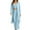 Light Blue, variant on Womens Fashion New Loose Casual Solid Color Long Sleeved Pants Tank Three Piece Set Sleek Casual Wear