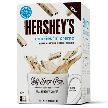 Candy Shop Cocoa Hershey's Cookies 'n' Creme Hot Chocolate Mix 1.25 oz Packets, 8 Count