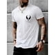 thumbnail image 1 of Men's Lightning & Bull Print Casual Tee - Soft Polyester, Crew Neck, Short Sleeve T-Shirt for Casual Attire, 1 of 4