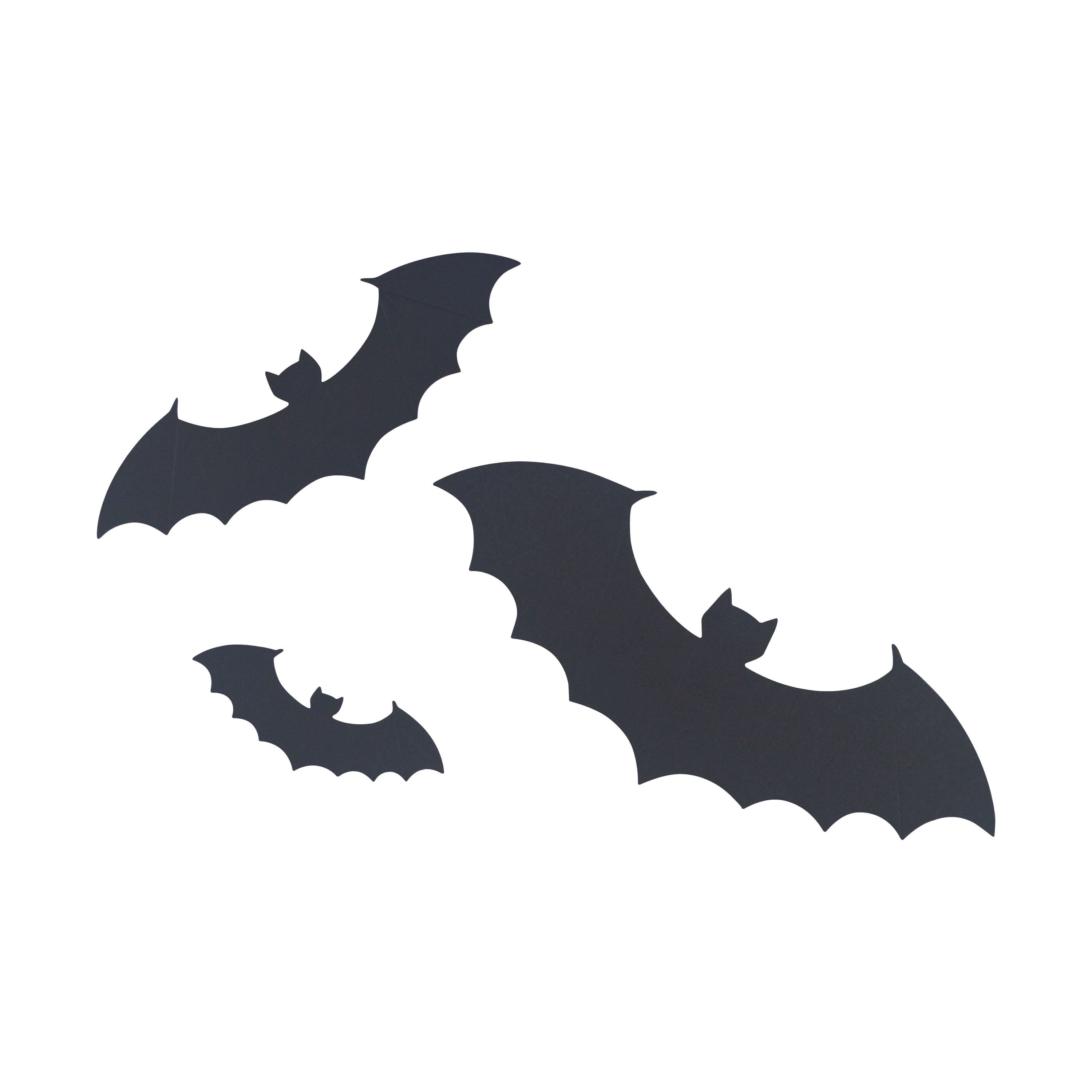 Paper Bat Wall Creatures Decoration, Black, 12 Pieces, Halloween by Way To Celebrate