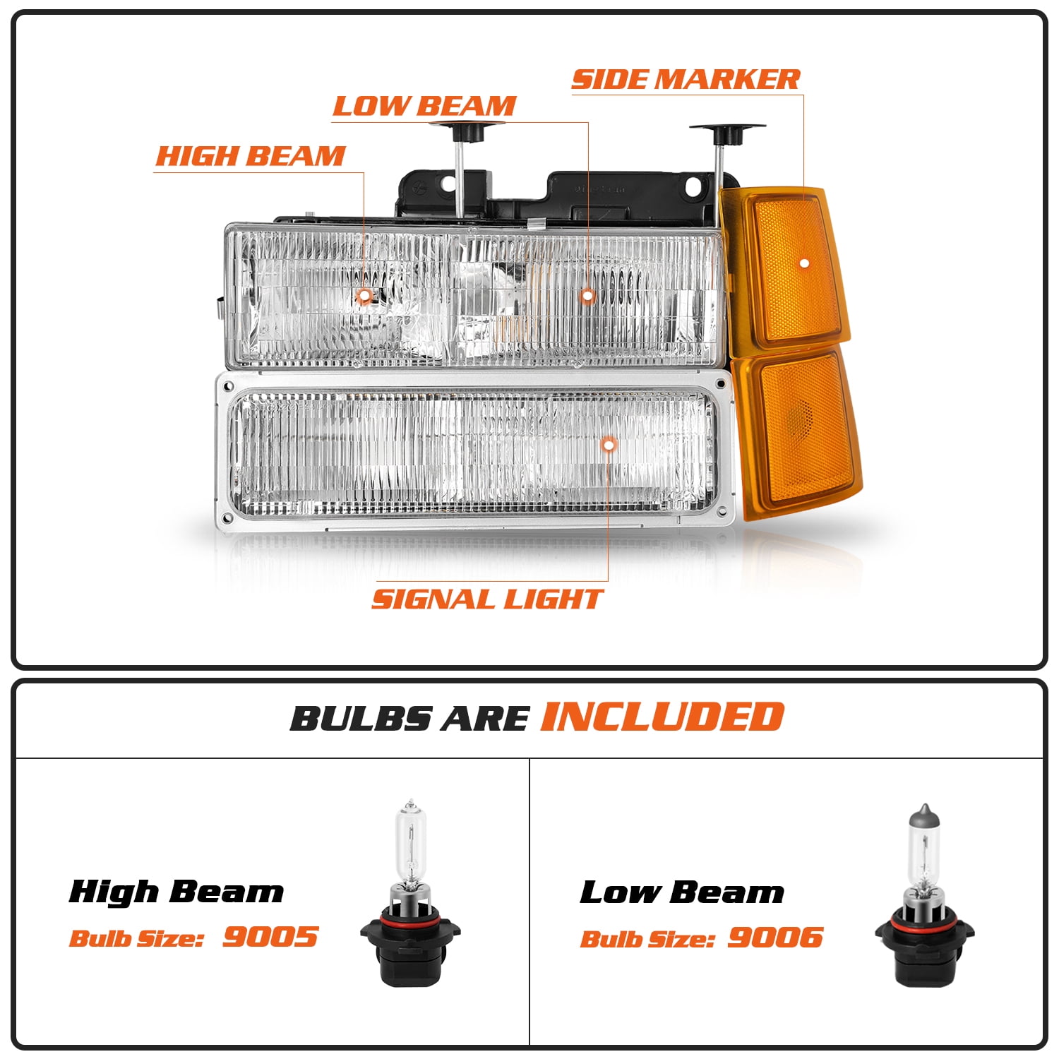 Bryght Silverado C/K 1500 2500 3500 Halogen Headlight Bulb Fits Chevy Silverado 2 Pack
