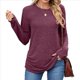 thumbnail image 2 of Suéteres de Mujer, Camisas de Larga, Moda de Otoño, Blusas de Moda, Conjuntos Fruncidos, Ropa de Invierno Vino Tinto M, 2 of 9