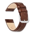 thumbnail image 3 of DeBeer 18mm Havana Brown Snake Grain Leather with Silver-tone Buckle 7.5 inch Watch Band, 3 of 4
