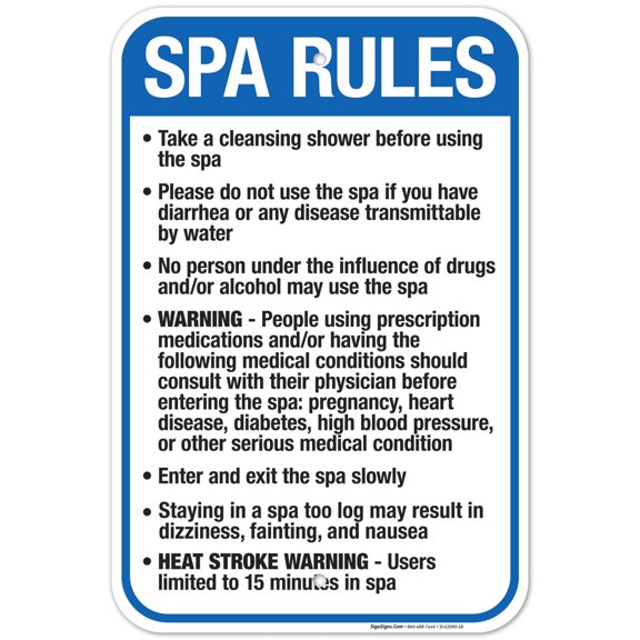 Montana Spa Rules Sign, Complies With State Of Montana Pool Safety Code,
