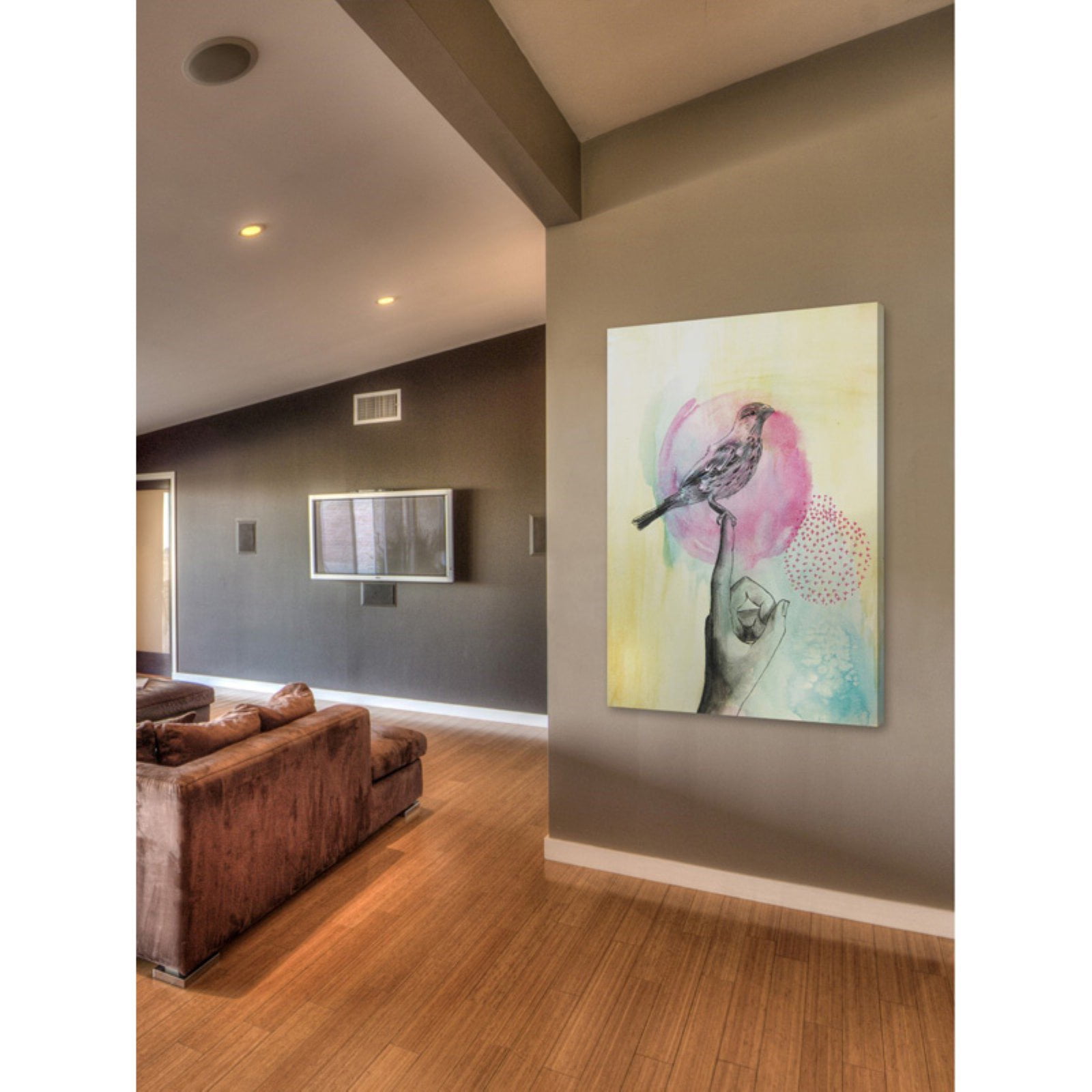 Marmont Hill Bird Rest Painting Print on Wrapped Canvas