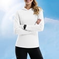 thumbnail image 6 of Miluxas Women's Sun Protection Hoodie Long Sleeve Workout Shirt with Thumb Holes Pocket Quick Dry Hiking Fishing Sun Shirt White, 6 of 9