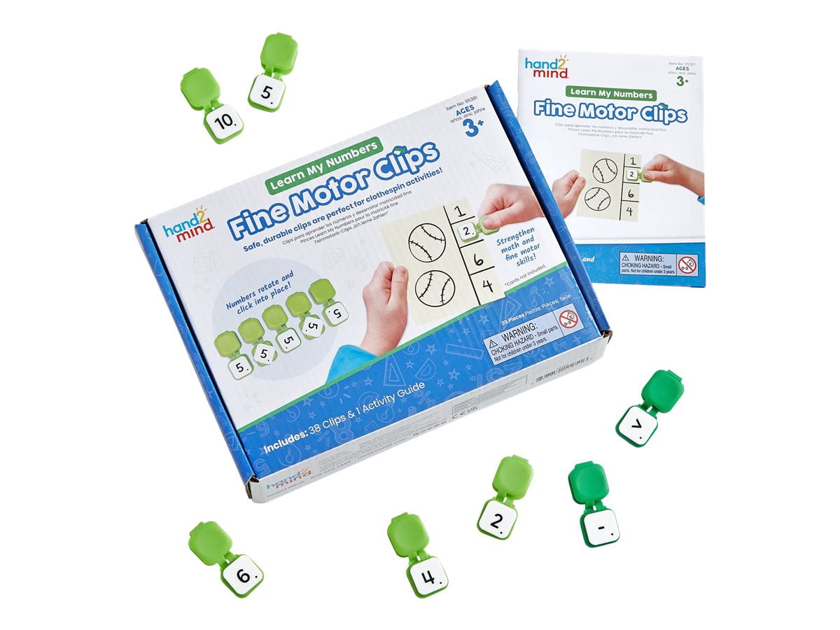 hand2mind Learn My Numbers Fine Motor Clips, Kids Clothespin Activities, Fine Motor Toys