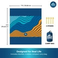 thumbnail image 3 of Sandproof Beach Blanket - Oversized 9'x7' XL Mat for Family | Waterproof, Quick-Dry Ripstop Nylon | Lightweight & Compact for Travel, Picnic, Camping w/ 4 Anchor Stakes & Carry Bag, 3 of 7