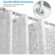 thumbnail image 4 of Cortina de ducha de piedra de cristal de 180 x 180 cm, cortina de baño semitransparente impermeable y resistente al moho de Peva con ganchos para cortinas, 4 of 5