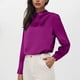 thumbnail image 2 of Camisas para mujer,Blusa de manga larga para mujer, camisa informal de poliéster, blusa lisa con botones para uso diario, sopatenor, 2 of 9